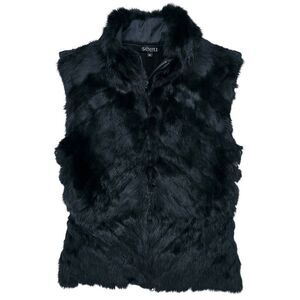 Seeu Women's Rabbit Fur Vest Black M